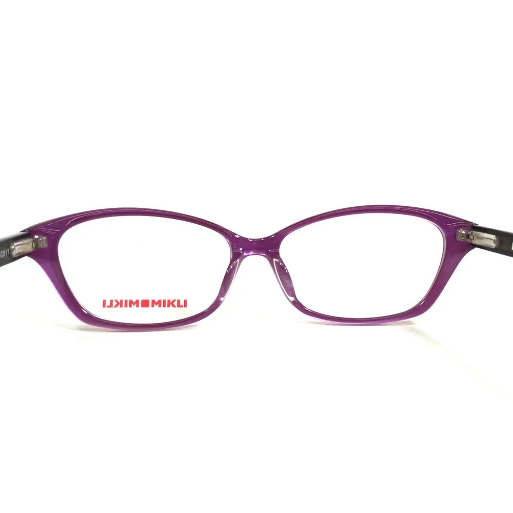 Mikli Eyeglasses Frames ML1217 C017 Purple Checkered Cat Eye Full Rim 54-15-140